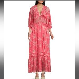 Pink free people maxi dress